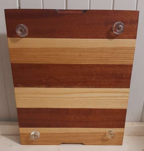 Cutting board made of mahogany and ashwood
