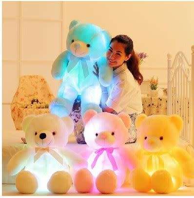 White Plush Glow Light Up Teddy Bear