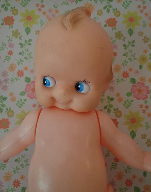 Kewpie Doll Hard Plastic Rubber Large