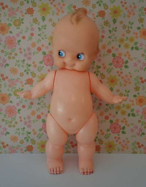 Kewpie Doll Hard Plastic Rubber Large