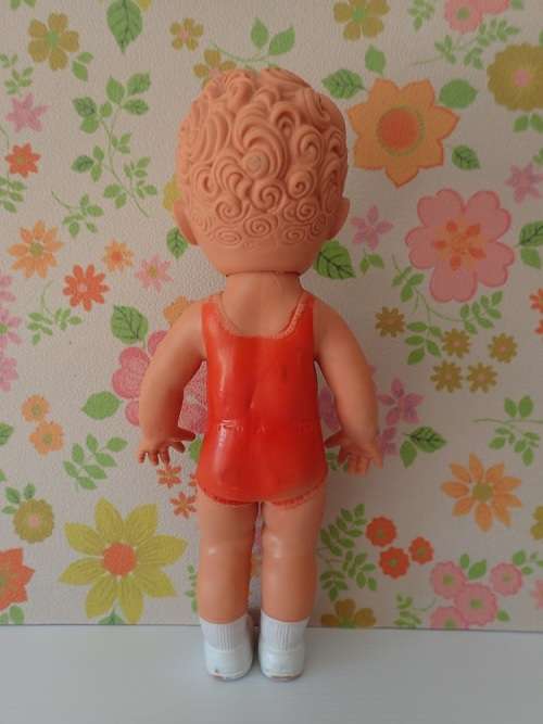 Vintage Rubber Figurine Little Girl in Bathing Costume