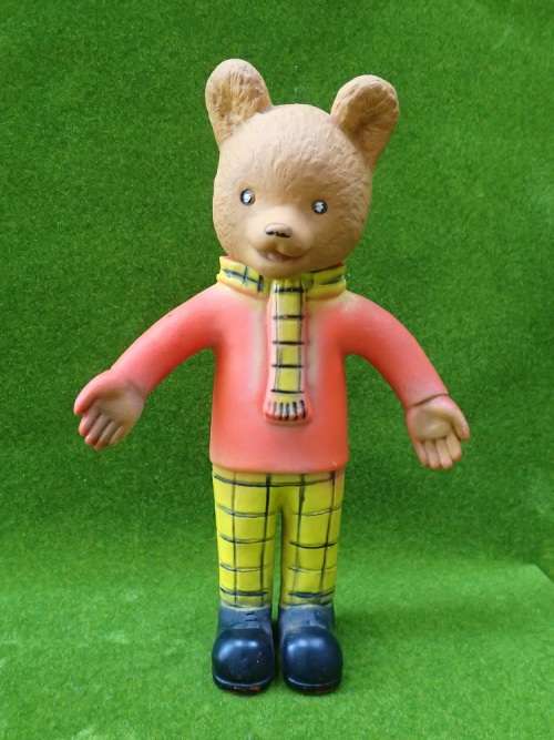 Vintage Rubber Figurine Rupert The Bear