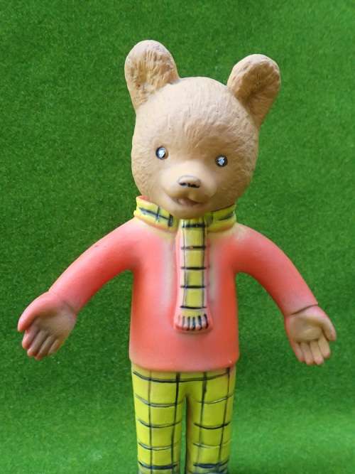 Vintage Rubber Figurine Rupert The Bear