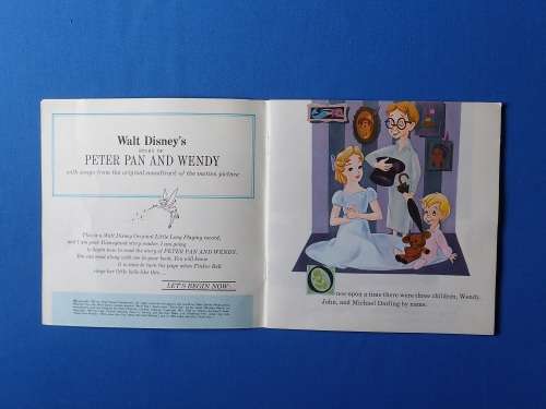 Mini LP Disneyland record and storybook - Peter Pan & Wendy 1966