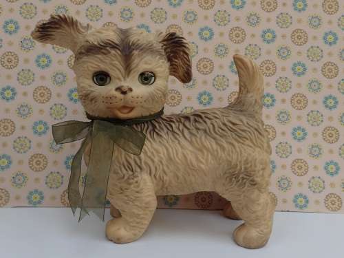 Vintage Squeaky Toy 'Woofie The Loveable Pup' Green Eyes