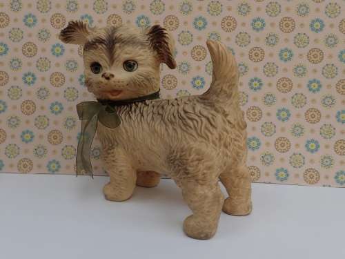 Vintage Squeaky Toy 'Woofie The Loveable Pup' Green Eyes