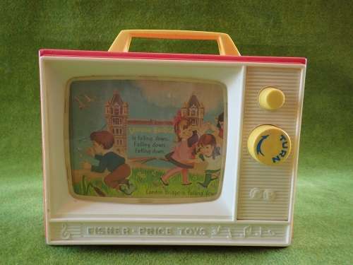 Vintage Fisher Price 1960`s TV-Radio `London Bridge and Row, Row, Row your boat` Toy