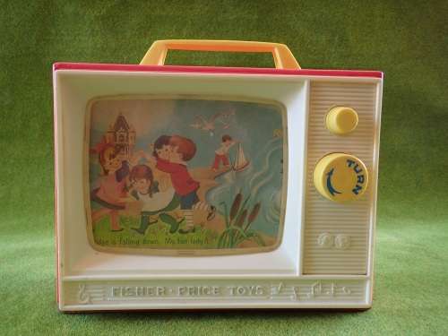 Vintage Fisher Price 1960`s TV-Radio `London Bridge and Row, Row, Row your boat` Toy
