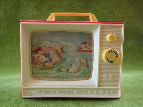 Vintage Fisher Price 1960`s TV-Radio `London Bridge and Row, Row, Row your boat` Toy