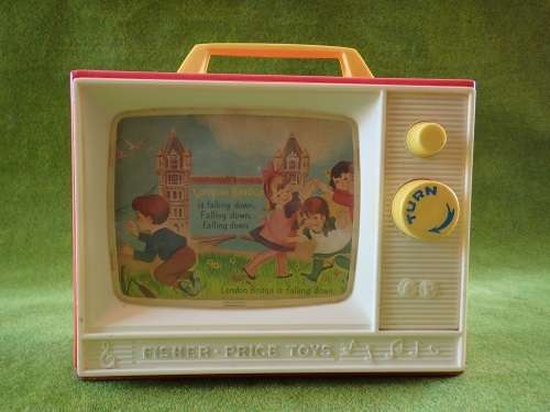 Vintage Fisher Price 1960`s TV-Radio `London Bridge and Row, Row, Row your boat` Toy