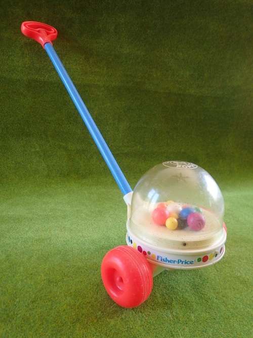 Vintage Fisher Price Corn Popper Push Toy