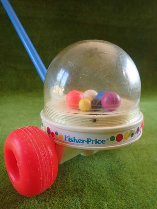 Vintage Fisher Price Corn Popper Push Toy