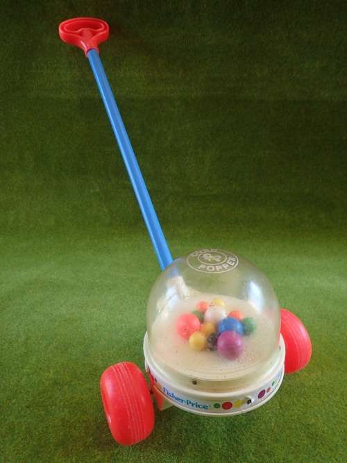 Vintage Fisher Price Corn Popper Push Toy