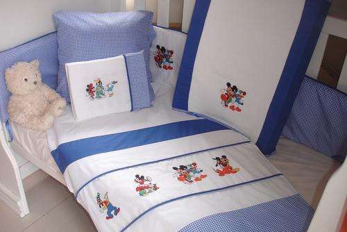 Embroidered Mickey Mouse and Friends 7 Piece Baby Bedding Set