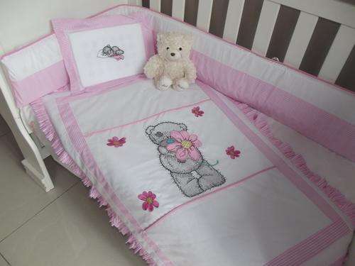 Embroidered Tatty Bear 4 Piece Baby Bedding Set - Reserved for Elicia