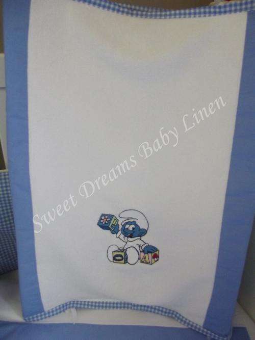 Smurf Embriodered Changing Mat Cover