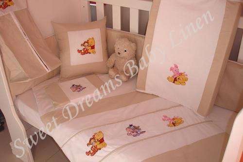 Winnie the pooh Embroidered 7 Piece Baby Bedding Sets