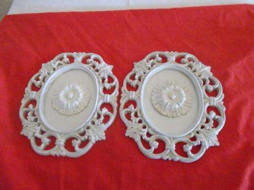 A pair of lovely ornate white frames