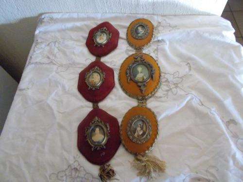 Two lovely vintage wall picture silk wall hangings please note