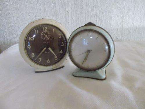 Two vintage wind up clocks as is