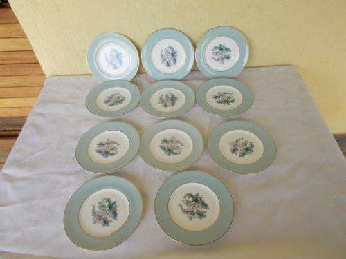 Vintage set of 11 Royal Worcester side plates