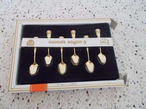 Nice gold plated rose top coffee spoons