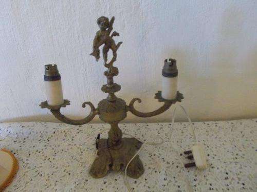 stunning brass cherub top lamp