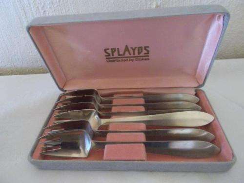 boxed stainless steel set of six sporks ,forks