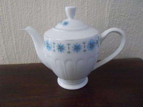 Nice plain white with blue flowers tea pot