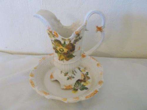 Stunning capodimonte jug and basin set