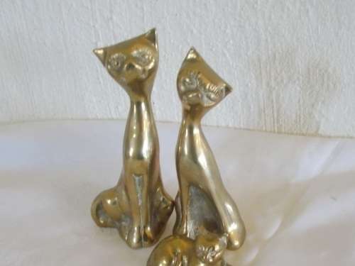 nice lot of three brass cats