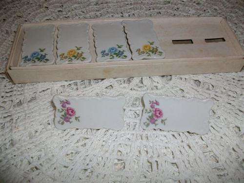 Pretty ceramic name place settings boxed