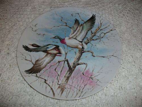 Large imari flying ducks wall plate (no2)