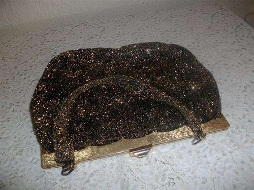 Ladies black and gold eveing bag