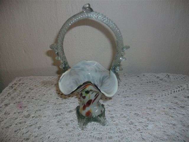 Absolutely Gorgeous colourful glass basket -(No2)