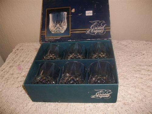 Boxed crystal whisky glasses