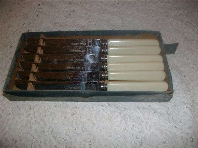 Boxed vintage bone handle knifes