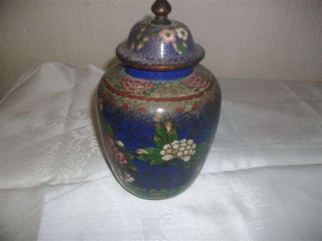 Vintage cloisonne jar and lid