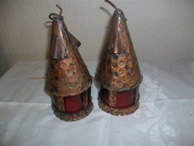 Two lovely vintage copper lamps