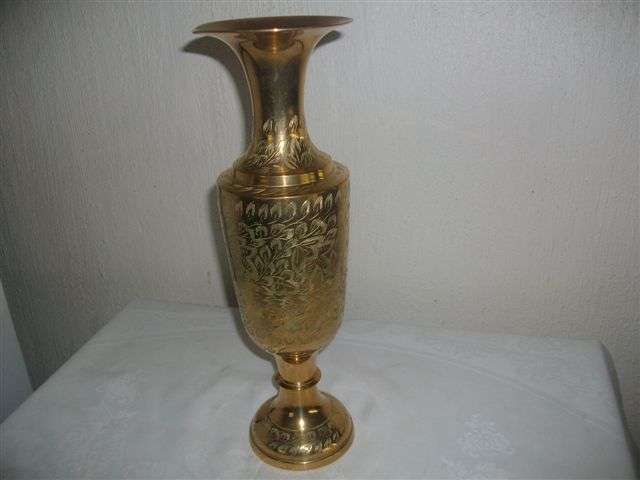 Large and highly decorative brass vase