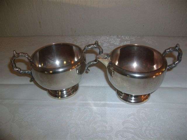 Silver plated sugar and milk jug