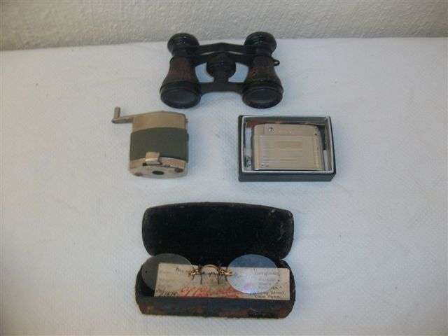 Some interesting collectables   small vintage binoculars shaper and etc please look not junk