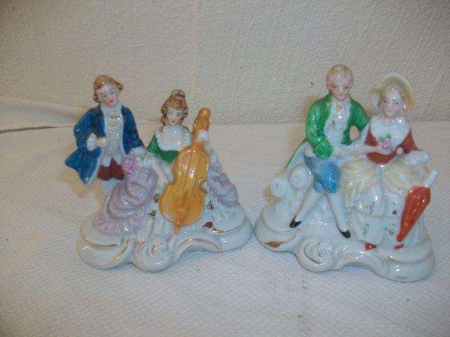 A pair of vintage man and ladies couple salt and pepper set