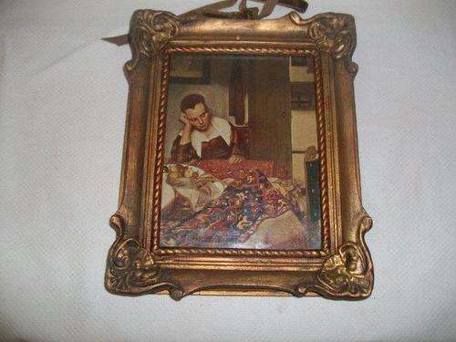 Ornate small vintage frame with vintage print -no 2