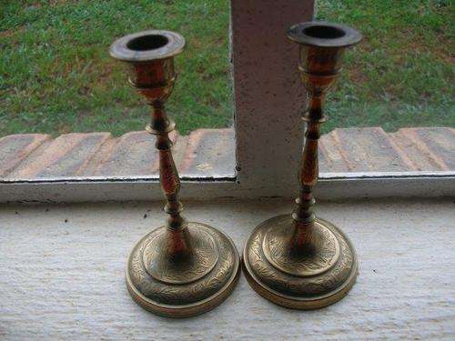 Lovely ornate brass candle sticks