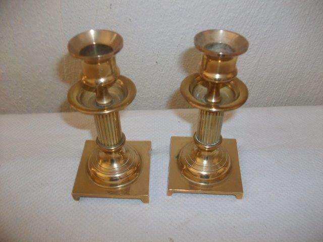 lovely small pair of brass candle sticks