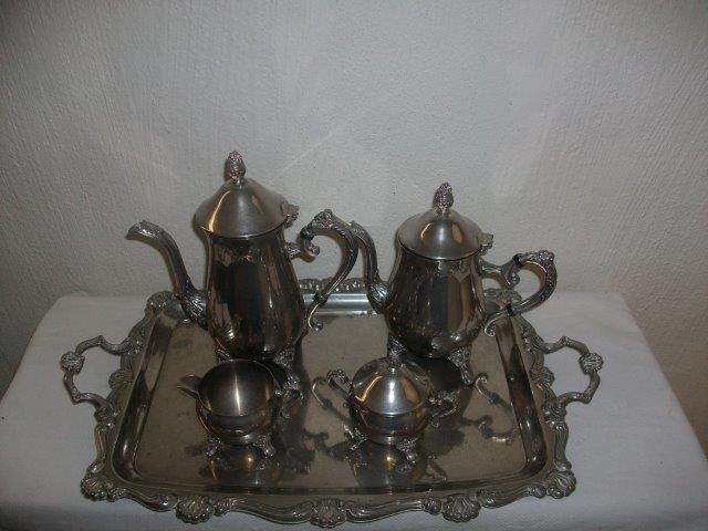 Gorgeous sliver plated? vintage tea set with tray
