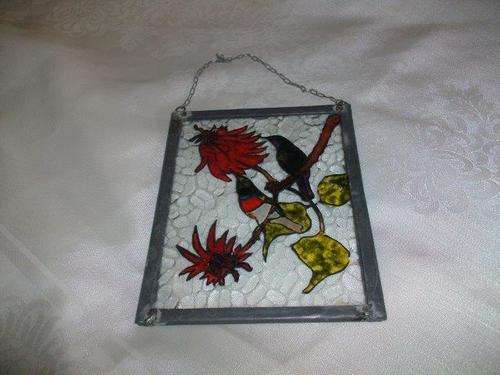 Gorgeous stain glass bird wall hanging picture