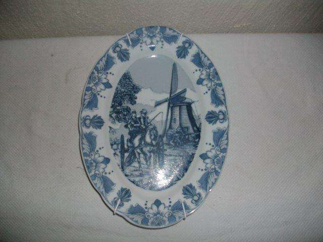 Collectors blue and white delft oval wall plate- lot 2