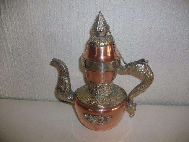 interesting copper oriental looking Turkish style tea pot